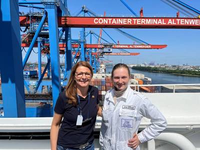 Claudia Paschkewitz, Columbia Group’s Managing Director of Sustainability, Diversity & Inclusion, with 2nd Officer Olena Kokorieva (Photo: Columbia Group)
